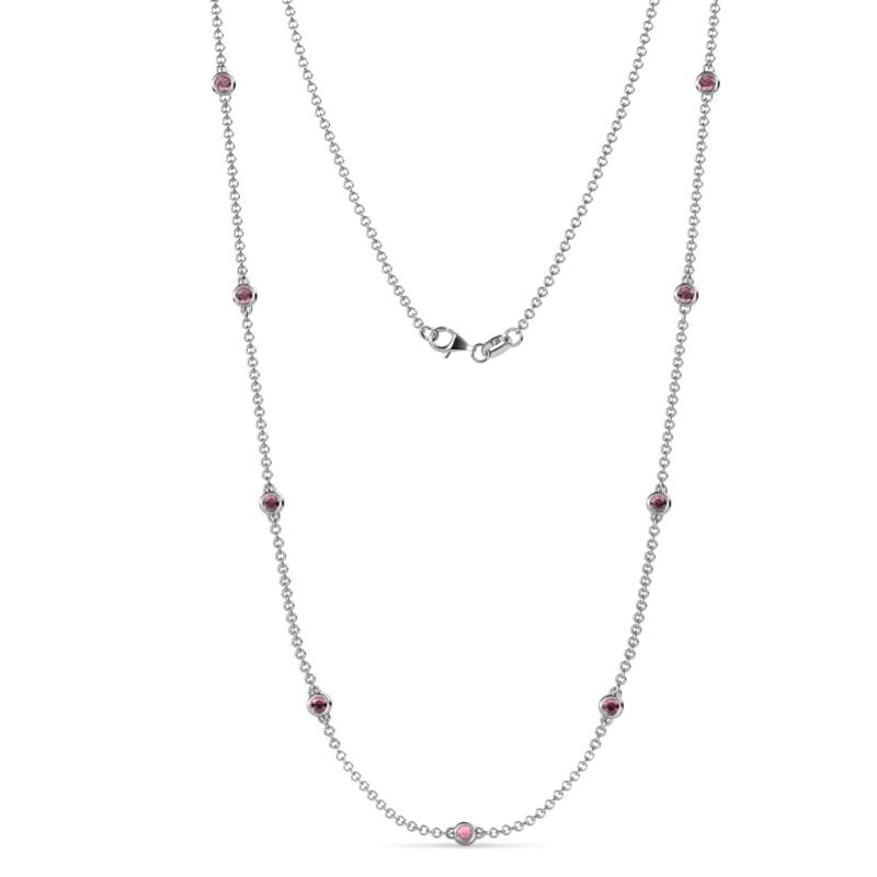 Adia (9 Stn/2.7mm) Rhodolite Garnet on Cable Necklace 