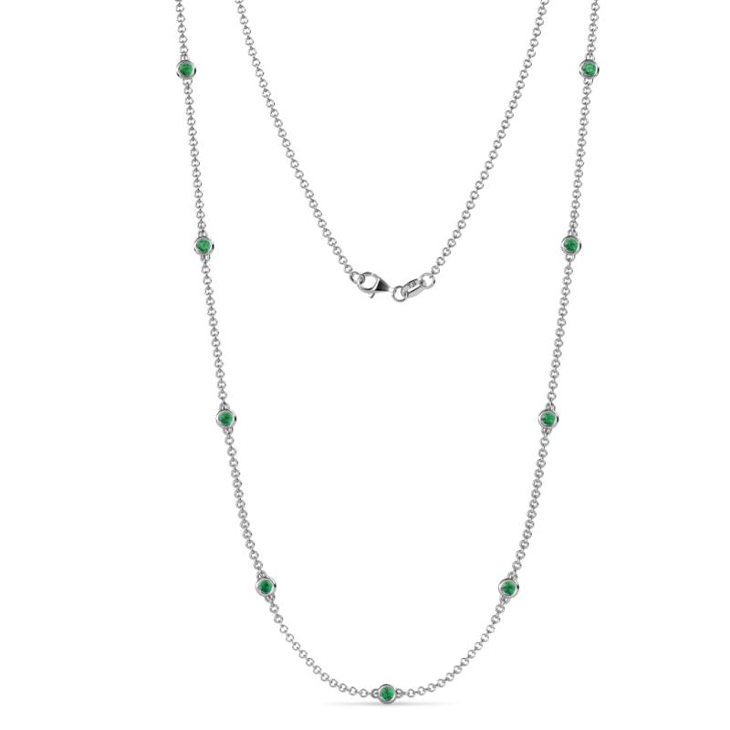 Adia (9 Stn/2.7mm) Emerald on Cable Necklace 