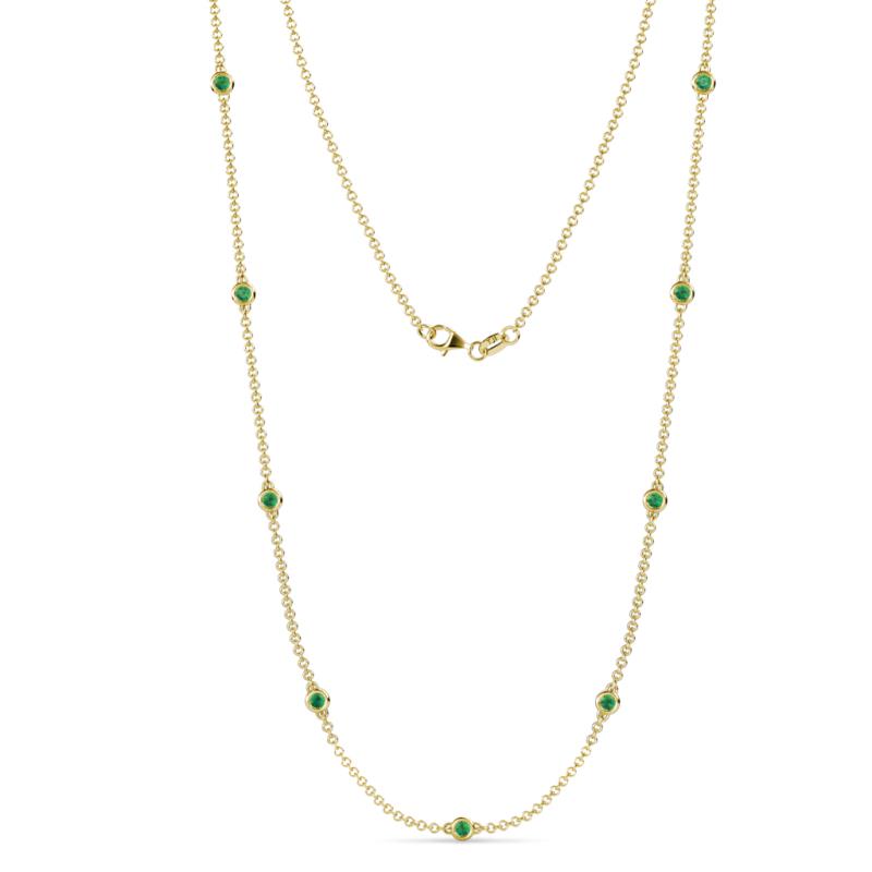 Adia (9 Stn/2.7mm) Emerald on Cable Necklace 