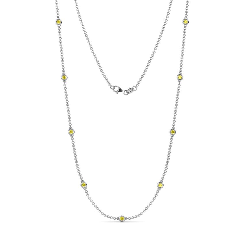 Adia (9 Stn/2.7mm) Yellow Sapphire on Cable Necklace 