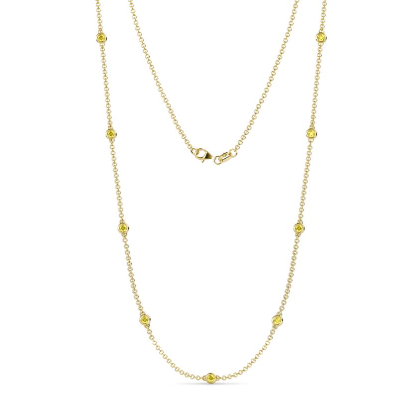 Adia (9 Stn/2.7mm) Yellow Sapphire on Cable Necklace 
