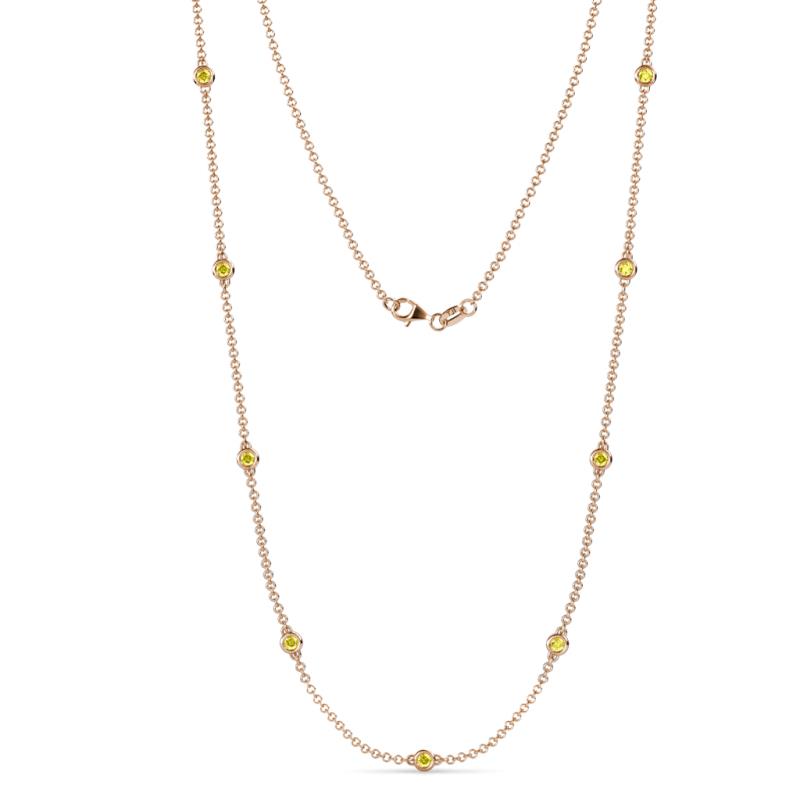 Adia (9 Stn/2.7mm) Yellow Sapphire on Cable Necklace 