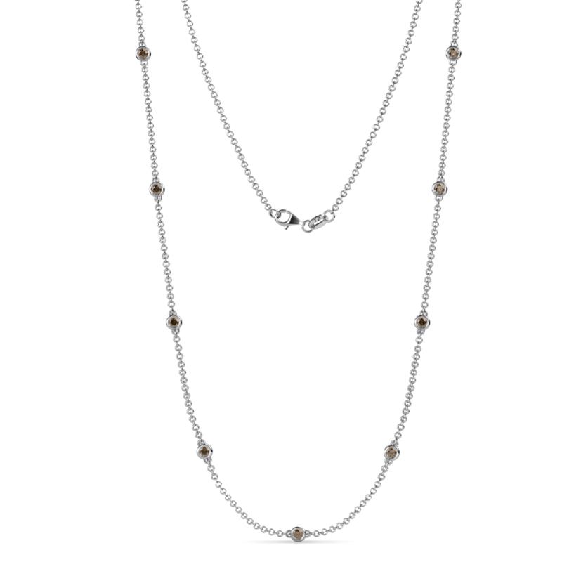 Adia (9 Stn/2.7mm) Smoky Quartz on Cable Necklace 