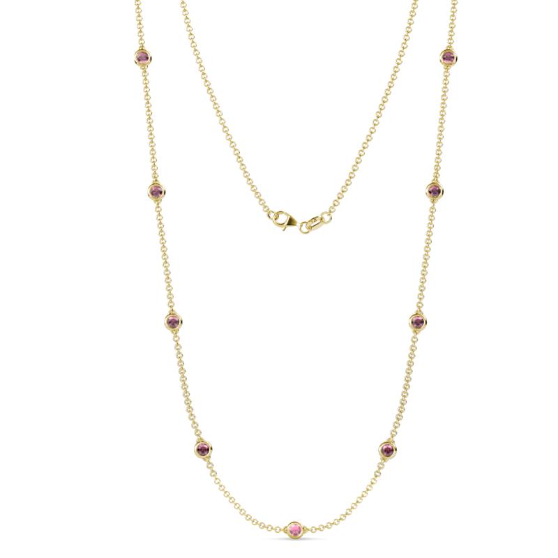 Adia (9 Stn/4mm) Rhodolite Garnet on Cable Necklace 