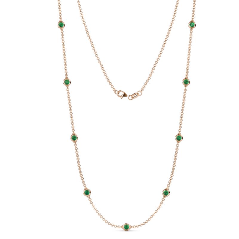 Adia (9 Stn/4mm) Emerald on Cable Necklace 