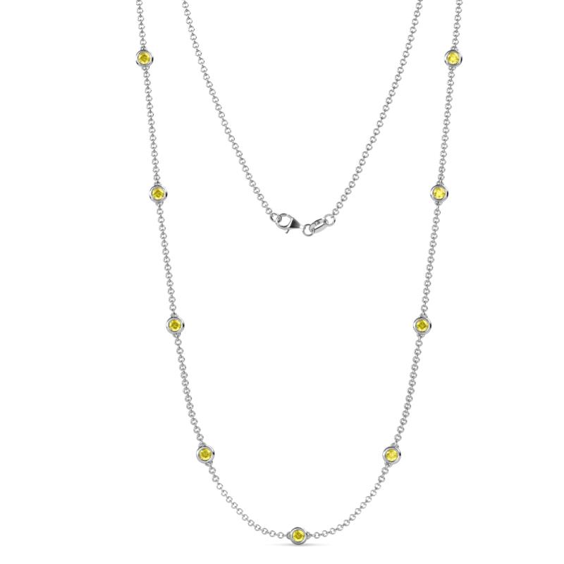 Adia (9 Stn/4mm) Yellow Sapphire on Cable Necklace 