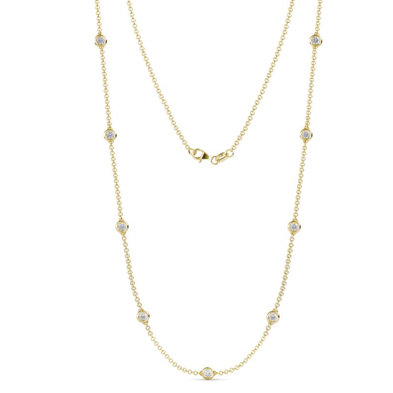 Adia (9 Stn/4mm) White Sapphire on Cable Necklace 