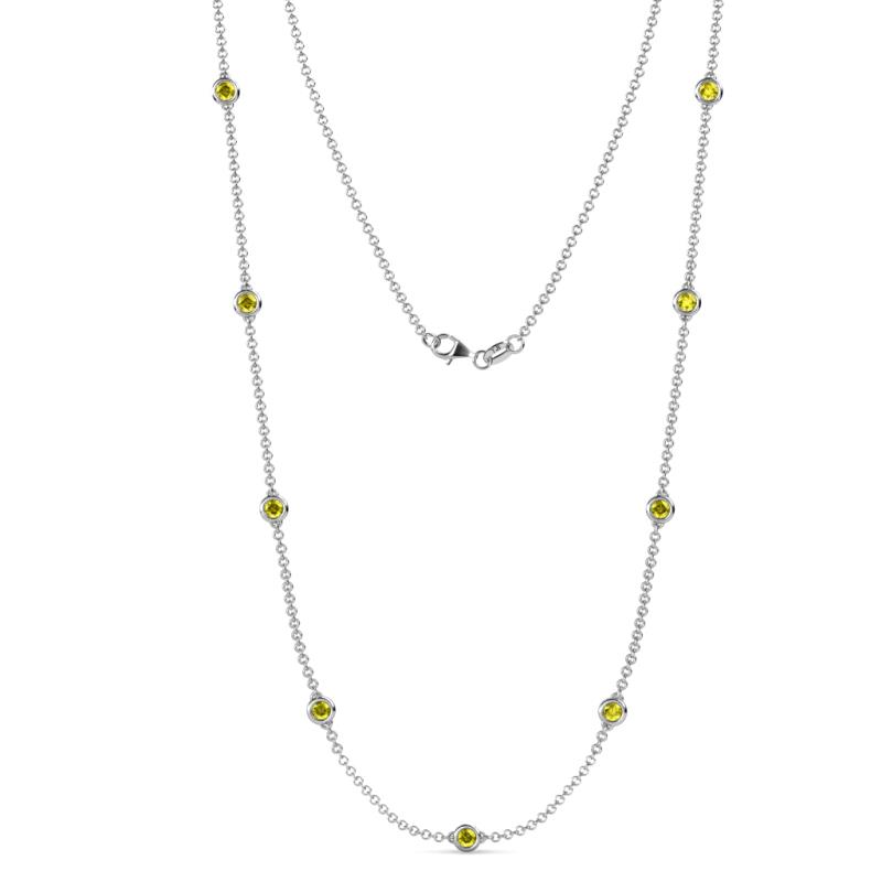 Adia (9 Stn/4mm) Yellow Diamond on Cable Necklace 
