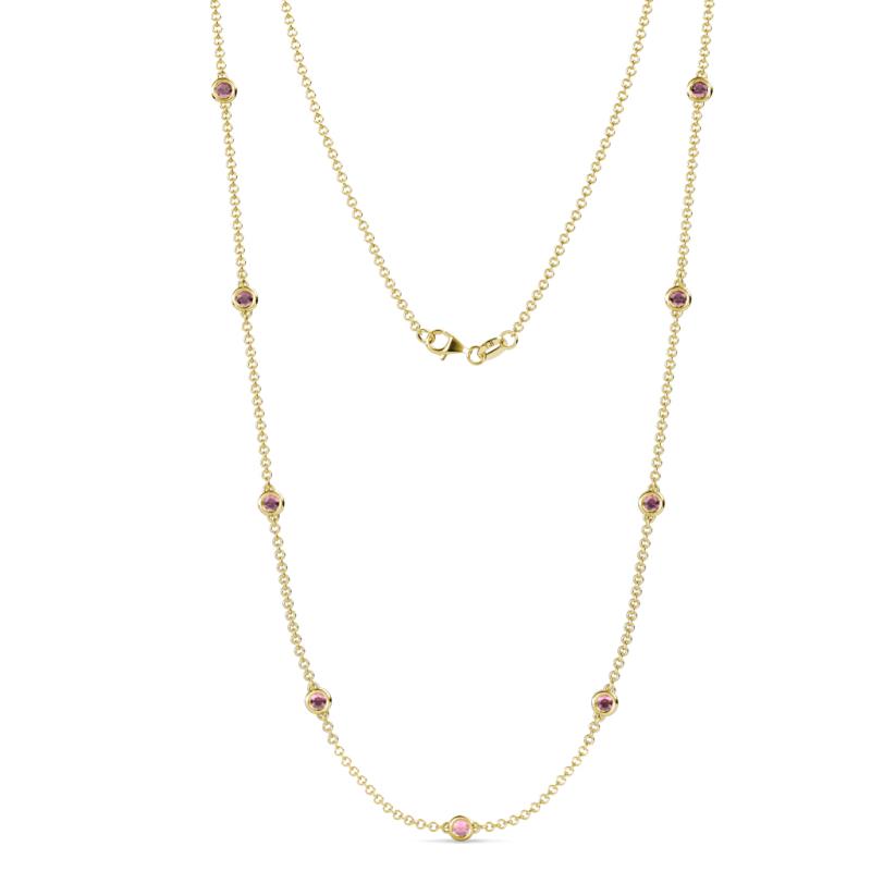 Adia (9 Stn/3.4mm) Rhodolite Garnet on Cable Necklace 