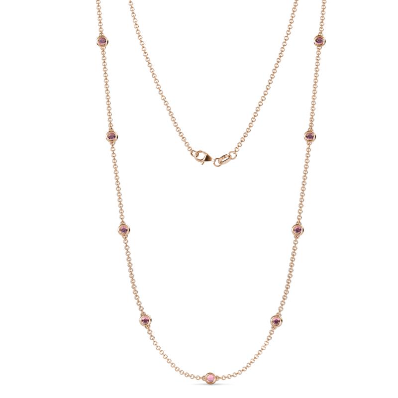 Adia (9 Stn/3.4mm) Rhodolite Garnet on Cable Necklace 
