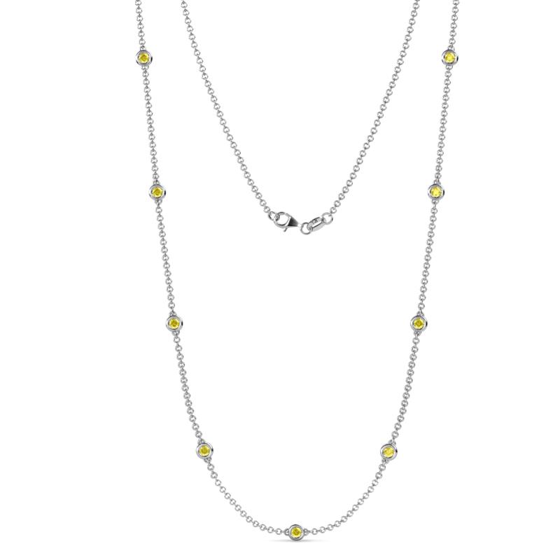 Adia (9 Stn/3.4mm) Yellow Sapphire on Cable Necklace 