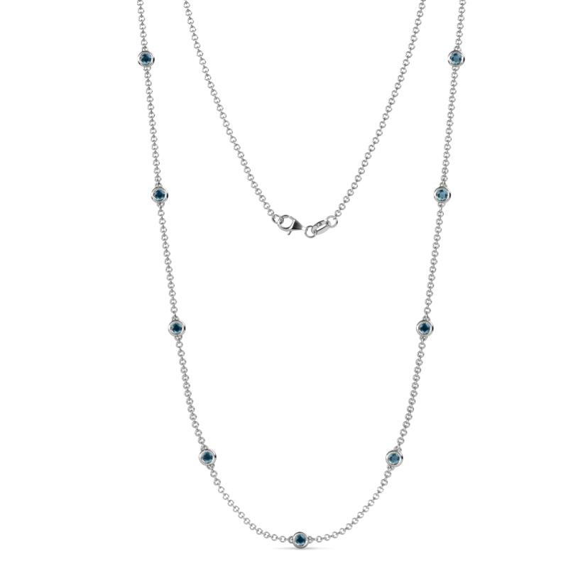 Adia (9 Stn/3.4mm) London Blue Topaz on Cable Necklace 