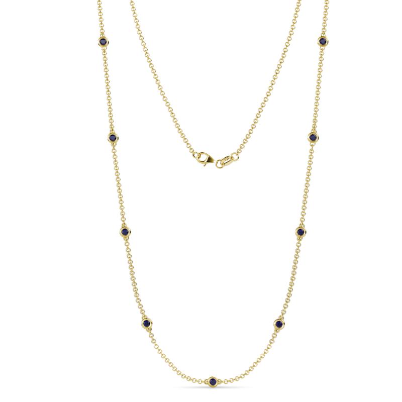 Adia (9 Stn/2.3mm) Blue Sapphire on Cable Necklace 