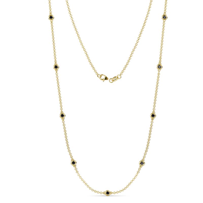 Adia (9 Stn/3mm) Black Diamond on Cable Necklace 