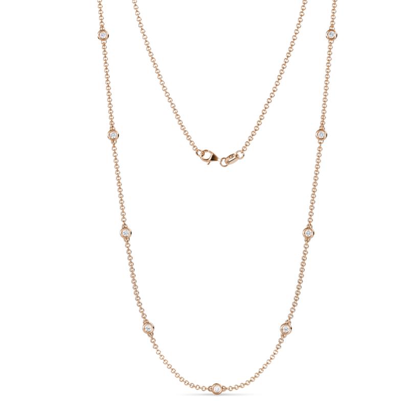 Adia (9 Stn/3mm) White Sapphire on Cable Necklace 