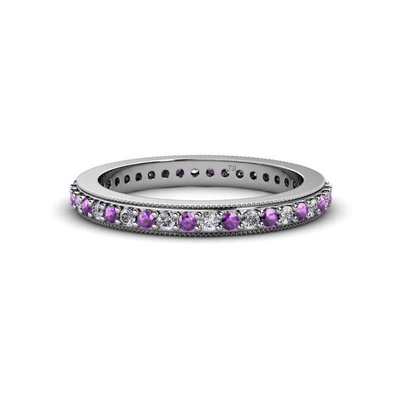 Caitlin 1.60 mm Amethyst and Diamond Eternity Band 