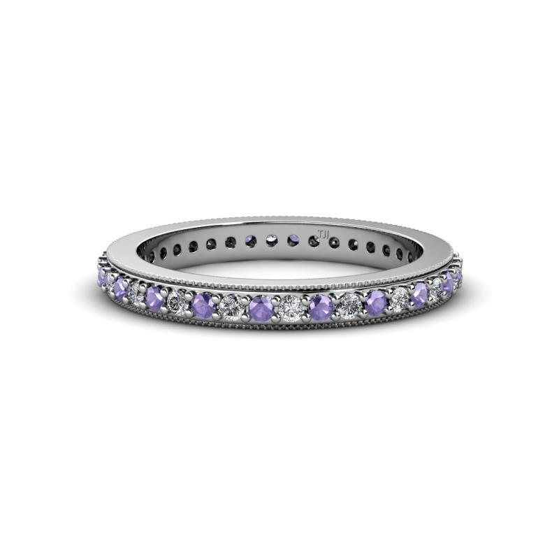 Caitlin 1.60 mm Iolite and Diamond Eternity Band 
