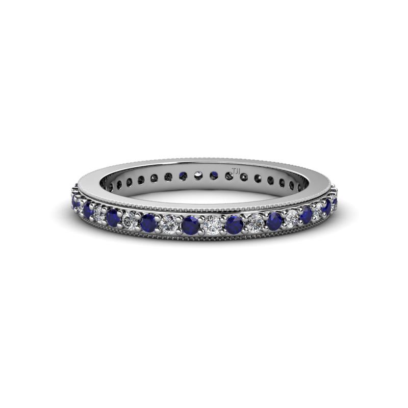 Caitlin 1.60 mm Blue Sapphire and Diamond Eternity Band 