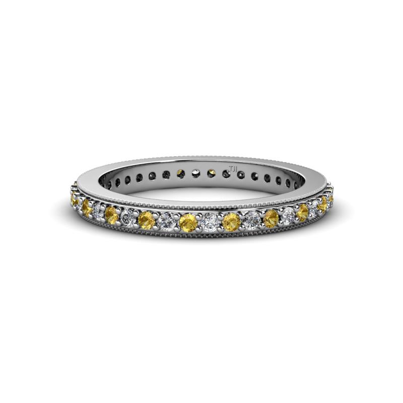 Caitlin 1.60 mm Citrine and Diamond Eternity Band 