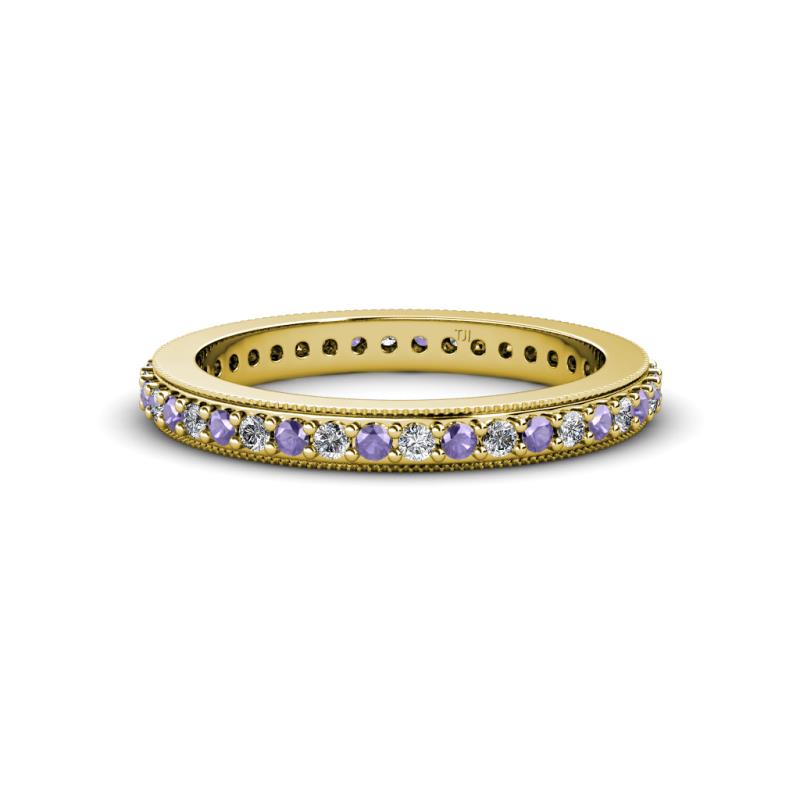 Caitlin 1.60 mm Iolite and Diamond Eternity Band 
