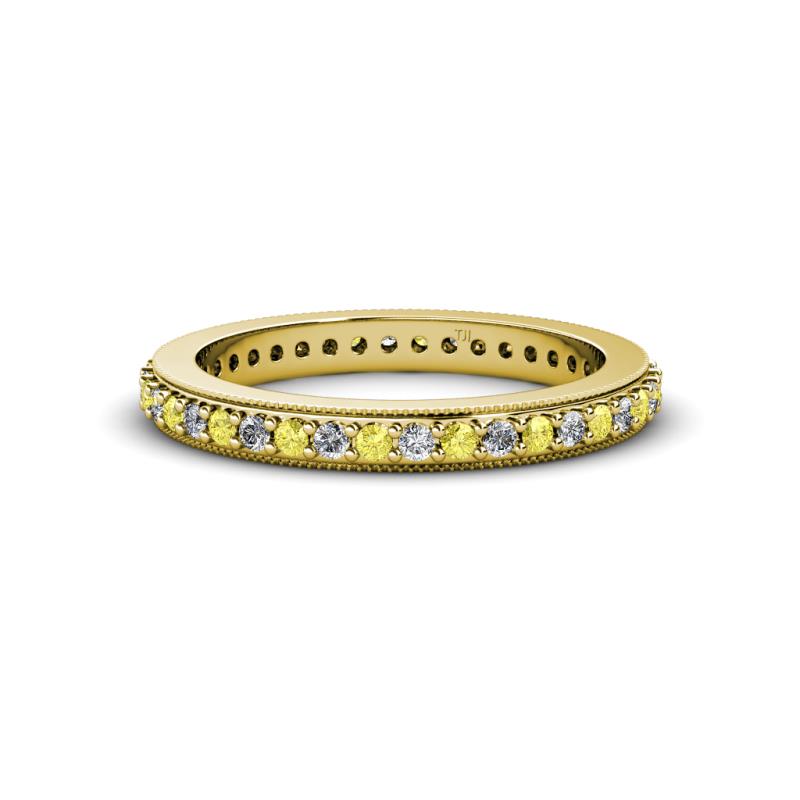 Caitlin 1.60 mm Yellow Sapphire and Diamond Eternity Band 