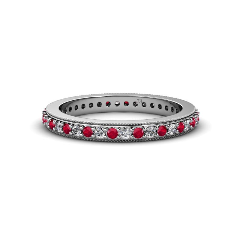 Caitlin 1.60 mm Ruby and Diamond Eternity Band 