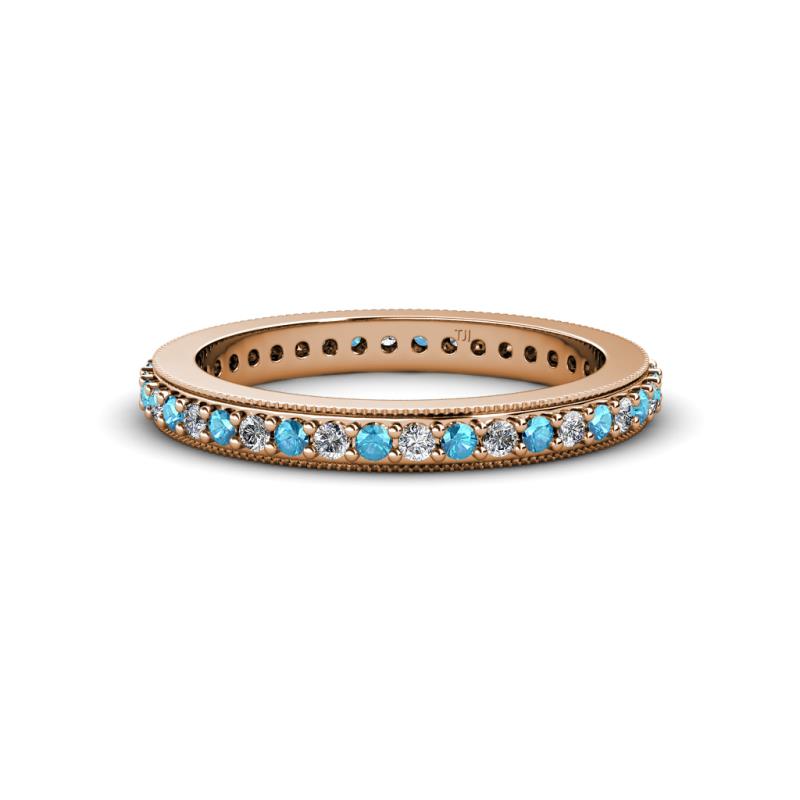 Caitlin 1.60 mm Blue and White Diamond Eternity Band 