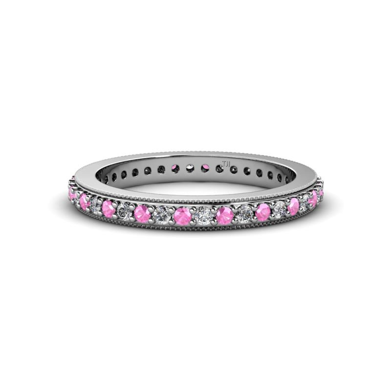 Caitlin 1.60 mm Pink Sapphire and Diamond Eternity Band 