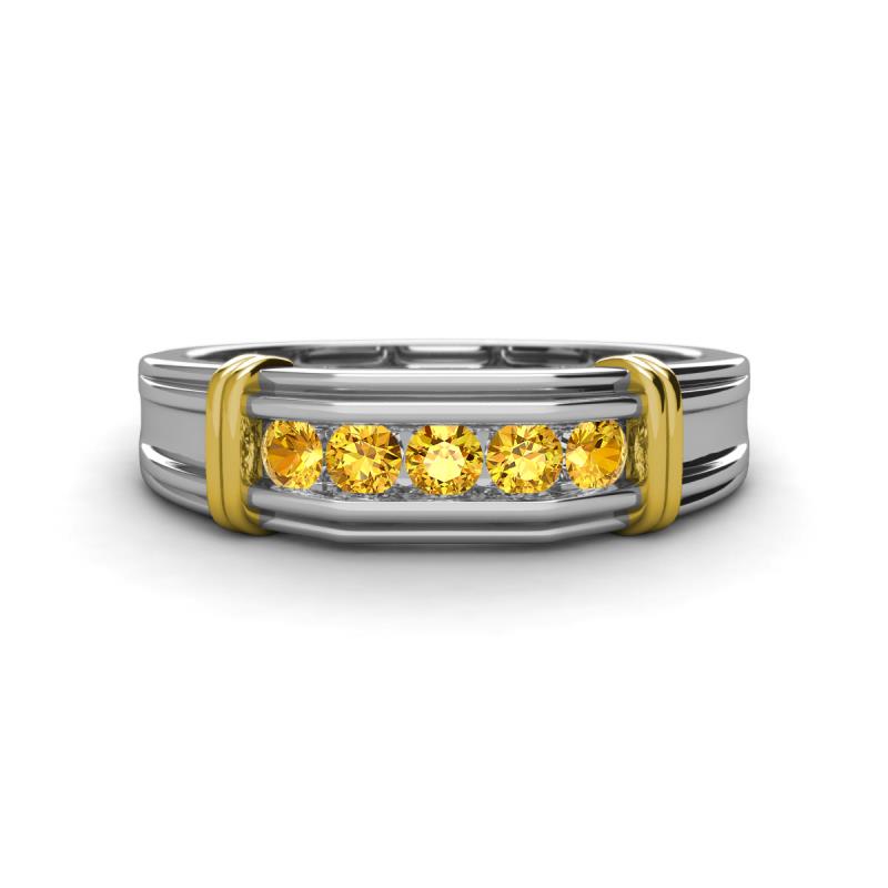 Kevin 0.40 ctw Citrine Men Wedding Band (7.80 mm) 