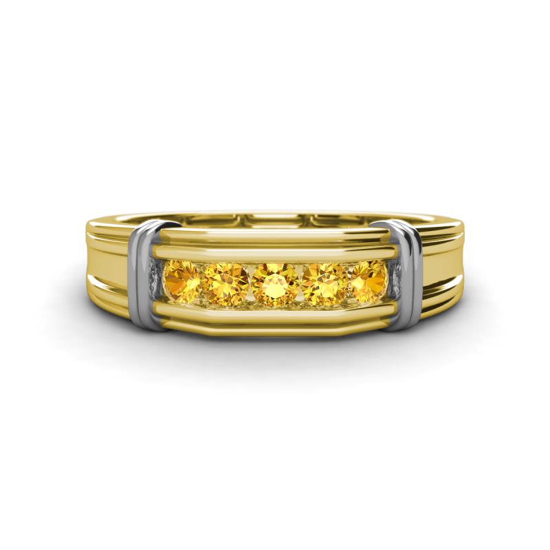 Kevin 0.40 ctw Citrine Men Wedding Band (7.80 mm) 