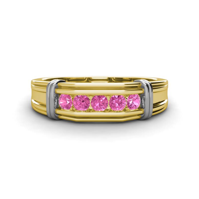 Kevin 0.53 ctw Pink Sapphire Men Wedding Band (7.80 mm) 