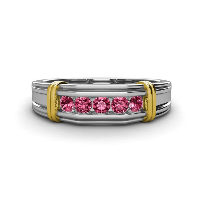 Kevin 0.40 ctw Pink Tourmaline Men Wedding Band (7.80 mm) 