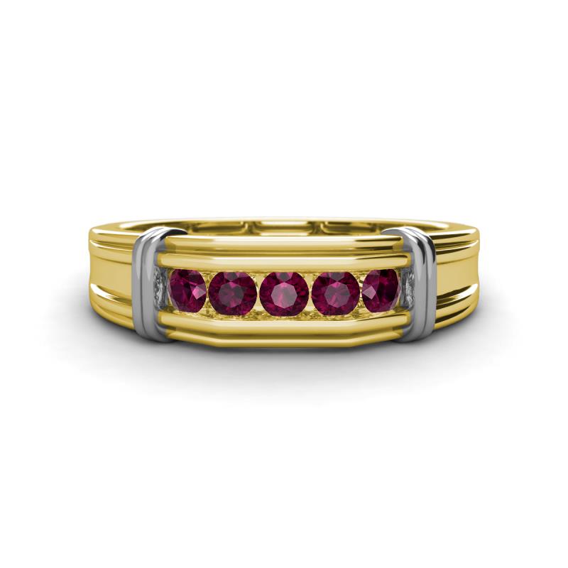 Kevin 0.58 ctw Rhodolite Garnet Men Wedding Band (7.80 mm) 