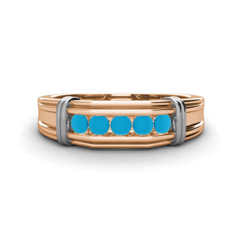 Kevin 0.35 ctw Turquoise Men Wedding Band (7.80 mm) 