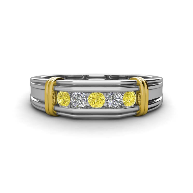 Kevin 0.50 ctw Yellow Diamond and Natural Diamond Men Wedding Band (7.80 mm) 