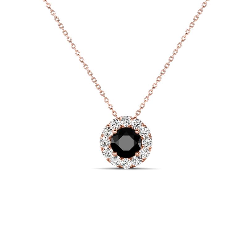 Bernice 0.45 ctw Black Diamond accented Natural Diamonds Halo Pendant 