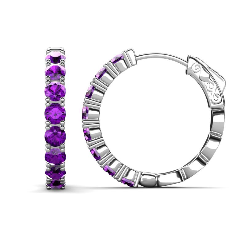 Anna 2.40 ctw Amethyst (3.50 mm) Hoop Earrings 