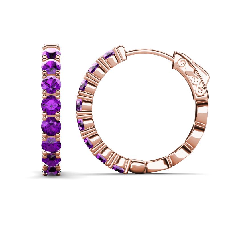 Anna 2.40 ctw Amethyst (3.50 mm) Hoop Earrings 