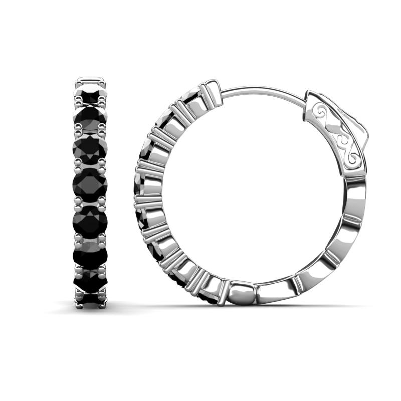 Anna 2.72 ctw Black Diamond (3.50 mm) Hoop Earrings 