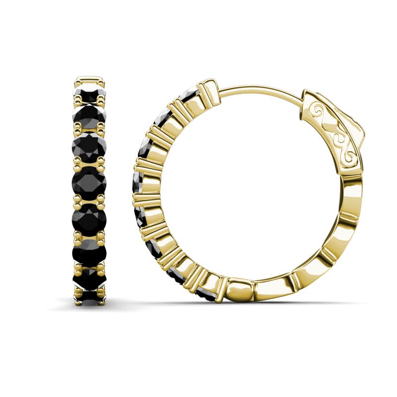 Anna 2.72 ctw Black Diamond (3.50 mm) Hoop Earrings 