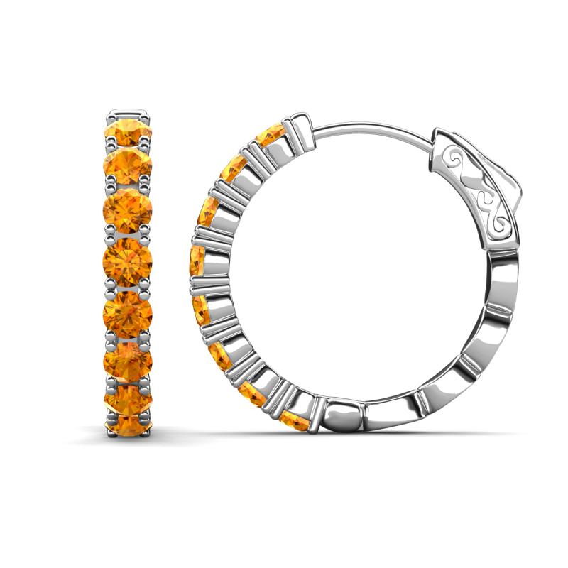 Anna 2.40 ctw Citrine (3.50 mm) Hoop Earrings 