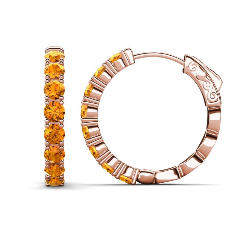 Anna 2.40 ctw Citrine (3.50 mm) Hoop Earrings 