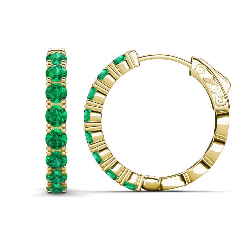 Anna 2.72 ctw Emerald (3.50 mm) Hoop Earrings 