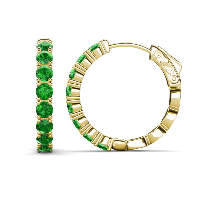 Anna 2.86 ctw Green Garnet (3.50 mm) Hoop Earrings 