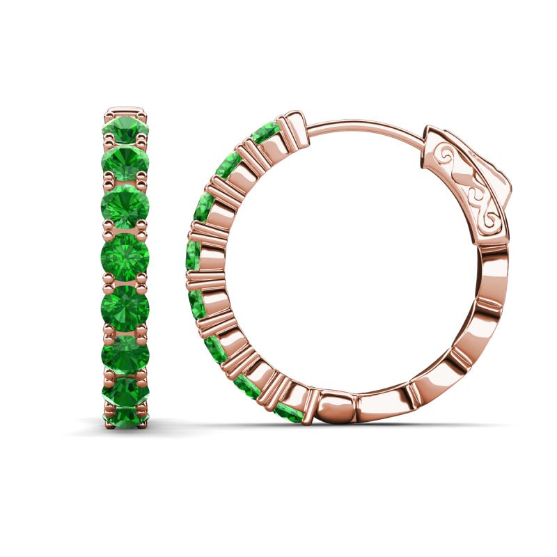 Anna 2.86 ctw Green Garnet (3.50 mm) Hoop Earrings 