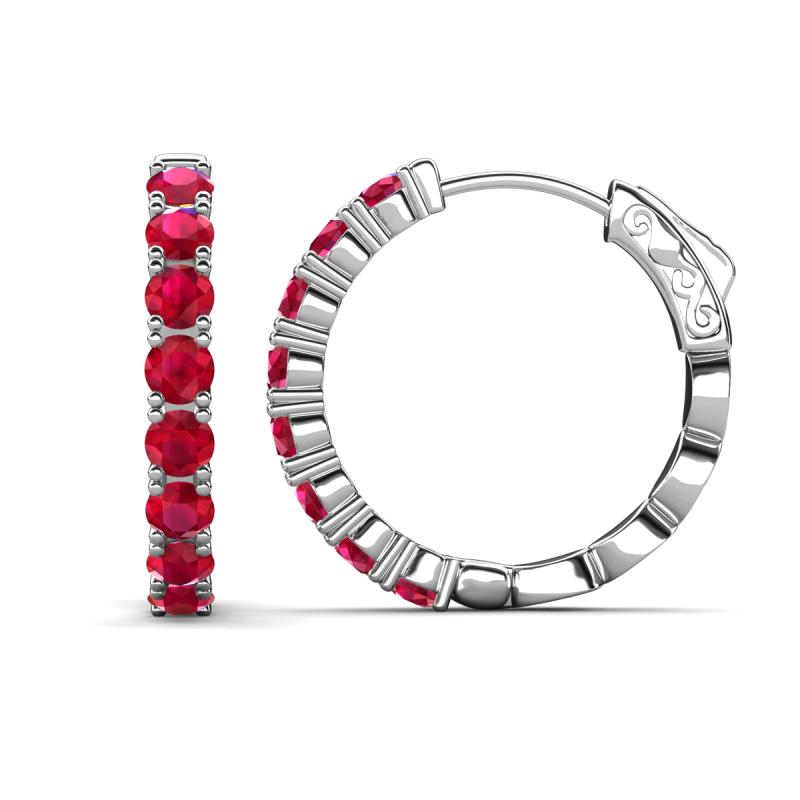 Anna 2.72 ctw Ruby (3.50 mm) Hoop Earrings 