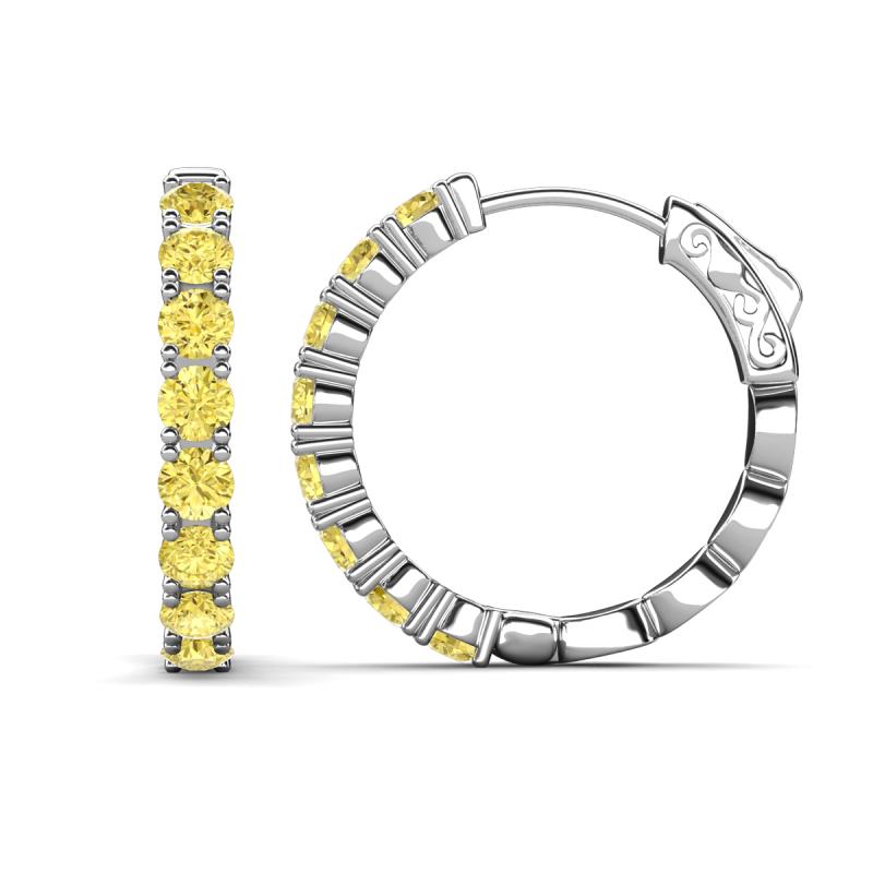Anna 2.72 ctw Yellow Sapphire (3.50 mm) Hoop Earrings 