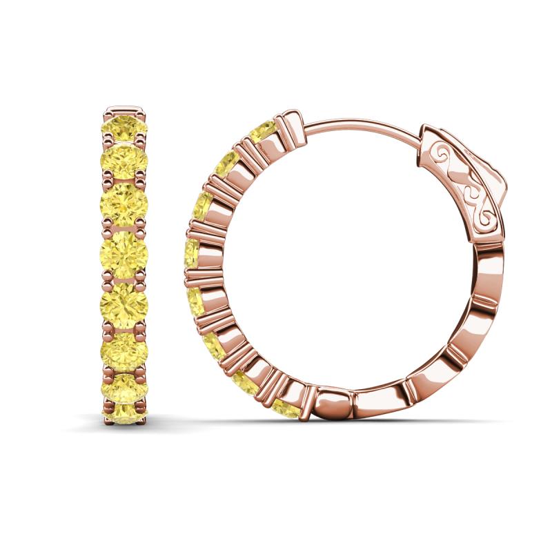 Anna 2.72 ctw Yellow Sapphire (3.50 mm) Hoop Earrings 