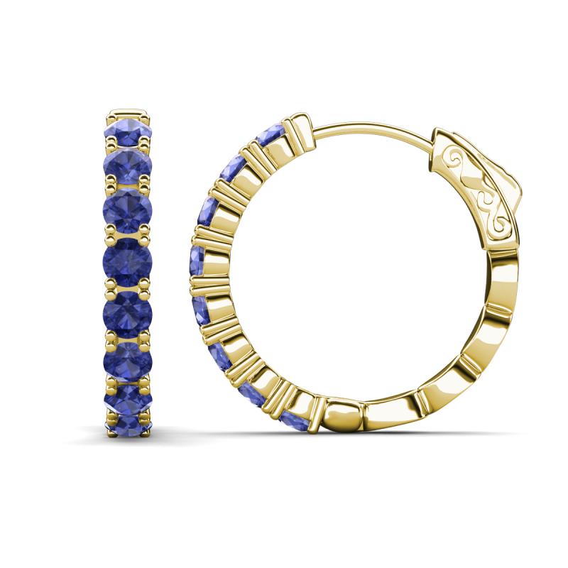 Anna 2.40 ctw Iolite (3.50 mm) Hoop Earrings 