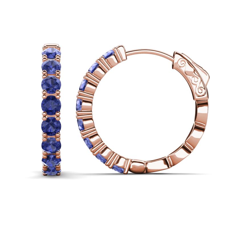 Anna 2.40 ctw Iolite (3.50 mm) Hoop Earrings 